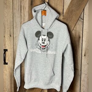 Walt Disney World Mickey Mouse Double Sided Gray Hoodie Size M